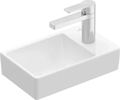 Zdjęcie produktu dla Villeroy & Boch Avento - Umywalka 360x220 mm, bez przelewu, 1 otwór na baterię po prawej stronie, biel alpejska 43003L01