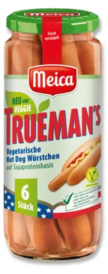 Image de Meica Trueman's saucisses végétariennes pour hot dog (6 x 50 g)