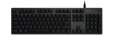 Produktbild von Logitech G 920-009350, Kabelgebunden, USB, Membran Key Switch, QWERTY, RGB-LED, Karbon