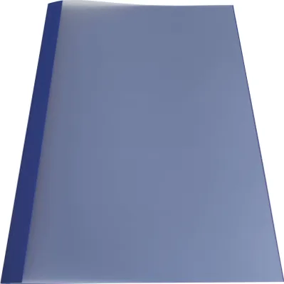 Produktbild von POV Premium Thermobindemappen, 270g/m², Leinenstruktur, dunkelblau, satinierte Folie, 7 mm (für 61 - 70 Blatt 80g/m² Papier)