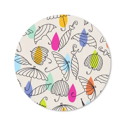 Produktbild von MuchoWow® Mauspad Mousepad Pastell - Regenschirm - Muster 30x30 cm - Mousepads - Maus Mat - Pad - Mausunterlage - Tischunterlage - Schreibtischmatten