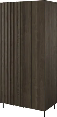 Produktbild von Minio, Kleiderschrank "IMPERA", Wohnzimmergarderobe, Metallfüße, Portland Esche / Schwarz