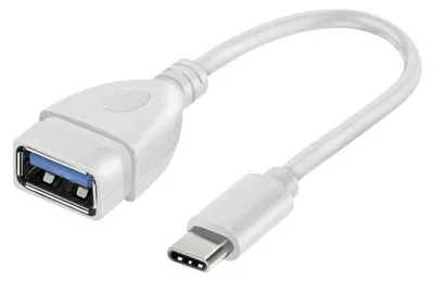 Obrázek produktu pro ViVanco™VVITUSBTY3FM01W, 0,1 m, USB C, USB A, USB 3.2 Gen 1 (3.1 Gen 1), Bílá