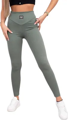 Produktbild von Dunkelmintfarbene gerippte Leggings