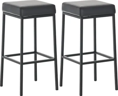 Produktbild von 2er Set Barhocker HLO-CP41 85 Kunstleder schwarz  schwarz