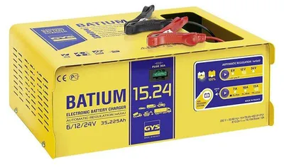 Image de Gys Chargeur de batterie pour véhicules, voitures et camions, type Batium 15-24, 6-12-24V , 35-225Ah