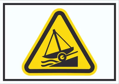Produktbild von Schild Warnung Bootsrampe Symbol A0 (841x1189mm)
