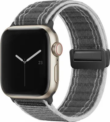 Produktbild von Smartwatch Armband für Apple Watch Series 4 40mm Nylon Textil Band Ersatzband Wechselband Magnetverschluss flexibel atmungsaktiv Grau
