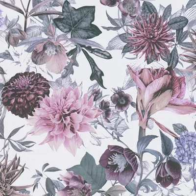 Image de Profhome 381752-GU Papier peint floral floral mat blanc violet 5,33 m2