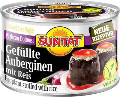 Produktbild von Suntat Gefüllte Auberginen mit Reis – 350 g – Patlıcan Dolma, servierfertig