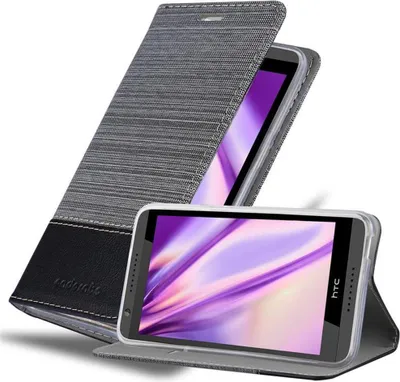 Produktbild von Cadorabo Hülle für HTC Desire 820 Schutzhülle in Grau Handy Hülle Etui Book Case Cover