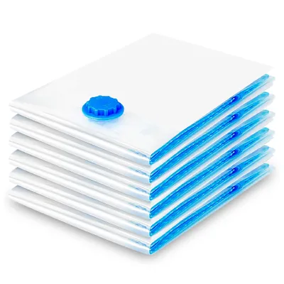Immagine prodotto di Set di 6 sacchetti sottovuoto Speed, 80x60 cm: sacchetti sottovuoto per la conservazione, sacchetti riutilizzabili per indumenti, sacchetti sottovuoto per la biancheria da letto