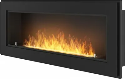 Image de Foyer Encastrable Au Bioéthanol Simplefire Frame 1200 Avec Vitre - Noir Mat
