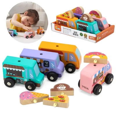 Produktbild von Viga Lebensmittelwagen aus Holz