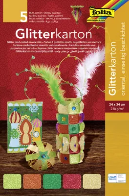 Obrázok produktu pre folia Trblietavý kartón "Oriental" 240 x 340 mm 300 g/qm 5 listov