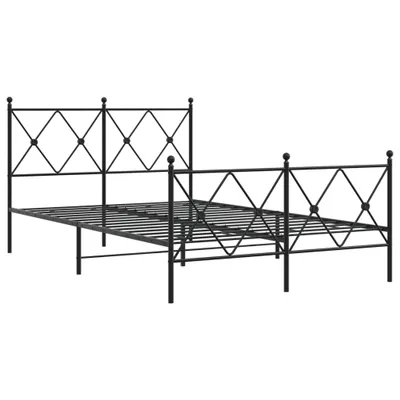 Produktbild von Bettgestell mit Kopf- und Fußteil Metall Schwarz 120x190 cm