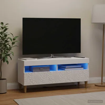 Immagine prodotto di Maison Exclusive - Mobile TV LED bianco, realizzato in legno composito