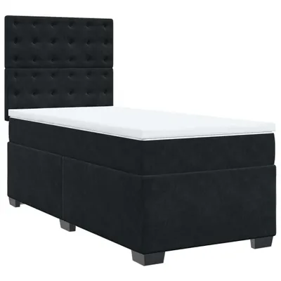 Produktbild von vidaXL Boxspringbett mit Matratze Schwarz 90x190 cm Samt
