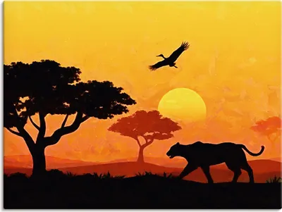 Produktbild von ARTland Leinwandbild Erinnerungen an Afrika I Größe: 80x60 cm