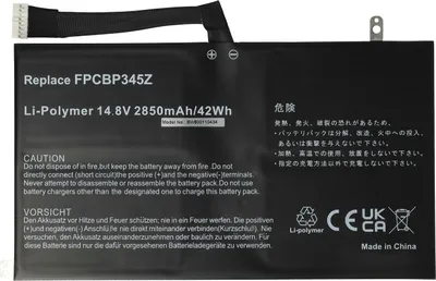 Produktbild von vhbw Akku kompatibel mit Fujitsu LifeBook UH572 Ultrabook Notebook (2850 mAh, 14,8 V, Li-Polymer)