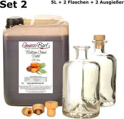 Produktbild von Balsamico Creme Dattel 5L + 2 Flaschen & Ausgießer Mit original Crema di Aceto Balsamico di Modena IGP