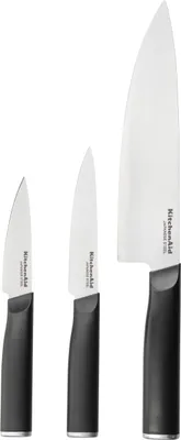 Zdjęcie produktu dla Zestaw noży kuchennych KitchenCraft 3 sztuki, stal nierdzewna, czarny
