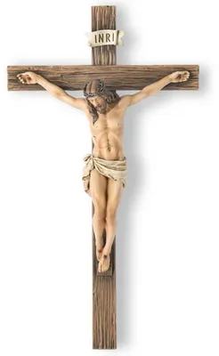 Wandkreuz Kruzifix, Jesus Christus, Renaissance, 25,4 cm, handgefertigt