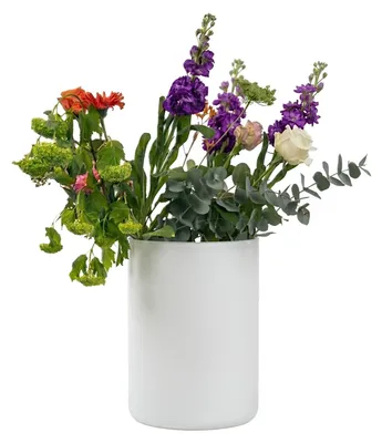 Produktbild von Blumenvase Neville - weis matt - Glas - 18 x 25 cm - Zylinderform