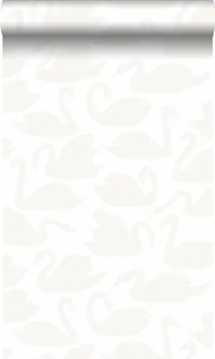 Immagine prodotto di Origin Wallcoverings carta da parati cigni bianco lucido 53 cm x 10.05 m