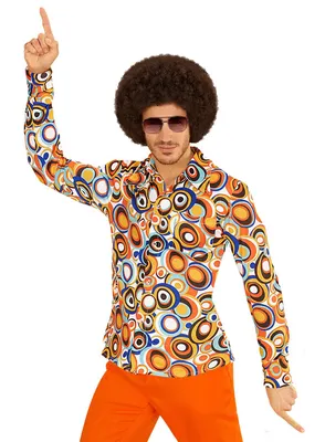 Produktbild von 70er Jahre Hemd Hippie Bubbles - Karneval Fasching Größe: S-M