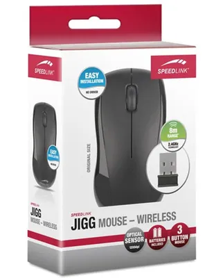 Produktbild von SPEEDLINK JIGG, RF Wireless+USB, Pressed buttons, Reifen, Optisch, Batterien, PC/notebook