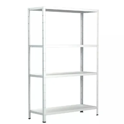 Produktbild von SCHULTE Regalwelt Steckregal mit 4 PowerMAX Fachböden, 65 kg Tragkraft, 190x100x40 cm (HxBxT), weiß, Lagerregal, Werkstattregal, Kellerregal