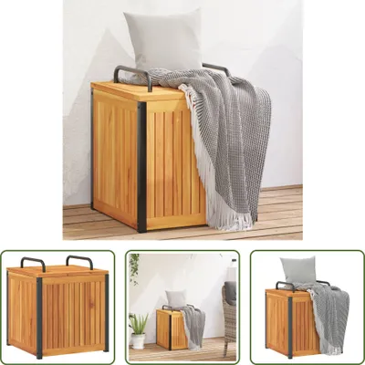Obrázek produktu pro The Living Store zahradní box 45x45x45/53 cm z masivního dřeva akácie a oceli