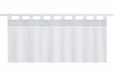 Produktbild von Scheibengardine Schlaufen Panneaux Kleinfenster HxB 48x140 blau Perlen Bistrogardine