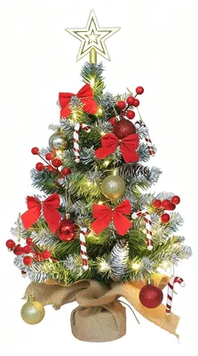 Produktbild von Weihnachtsbaum mit Beleuchtung und Schneeeffekt - 60 cm - Mini-Weihnachtsbaum mit LED-Beleuchtung
