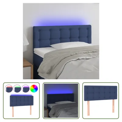 Produktbild von The Living Store LED Kopfteil Blau 100x5x78/88 cm Stoff