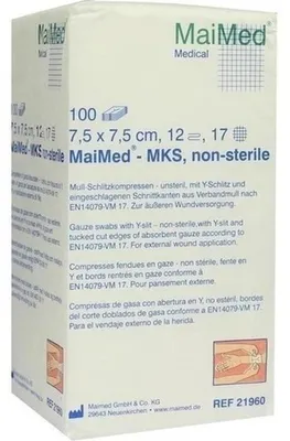 Produktbild von SCHLITZKOMPRESSEN 7,5x7,5 cm unsteril 12fach