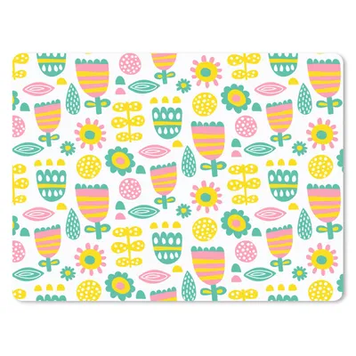 Produktbild von MuchoWow® Mauspad Mousepad Skandinavisch - Blumen - Frühling - Muster 23x19 cm - Mousepads - Maus Mat - Pad - Mausunterlage - Schreibtischunterlage - Mauspad