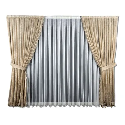 Produktbild von Vorhang Beige Gardine Komplett Set Turkischegardine Perde Fertiggardine 300x245cm