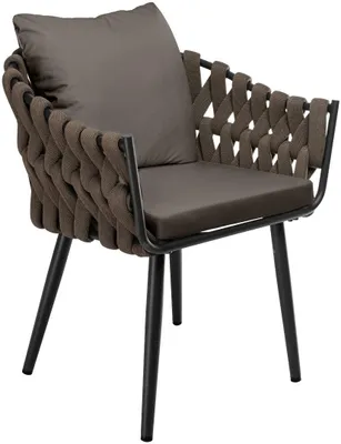 Image de Fauteuil de jardin Naxos, couleur taupe, avec coussin