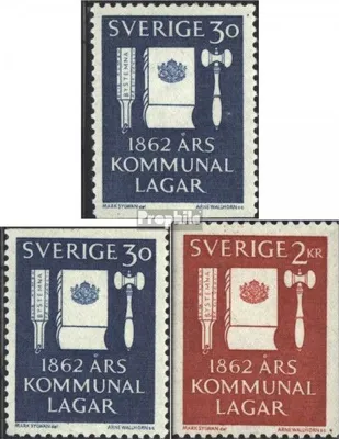 Produktbild von Briefmarken Schweden 1962 Mi 487C,Do,Du,488C (kompl.Ausg.) postfrisch Gemeindeverfassung