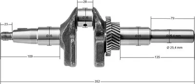 Obrázok produktu pre Kľukový hriadeľ motora Rato RV450 13300-Z0N0110-00A0