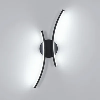 Produktbild von Mckalen Wandlampe Innen LED Modern, 20W 2250LM Wandleuchte Schwarz, Dekorativ Wa