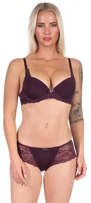 Produktbild von Push-up-BH mit Panty Set, Weinrot 75 Cup C
