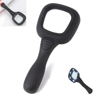 Produktbild von Lupe 6 LED Handlupe mit Licht,3-fache Vergrößerung, Lupenleuchte Vergrößerungsglas,UV-Geldscheinprüfer,Leselupe für Senioren,Philatelie
