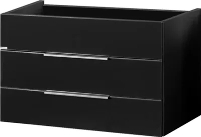 Produktbild von FACKELMANN Waschtischunterschrank KARA / Badschrank mit Soft-Close-System / Maße (B x H x T): ca. 80 x 59 x 49 cm / mit zwei Schubladen / Korpus: Anthrazit / Front: lackiertes Glas in Anthrazit