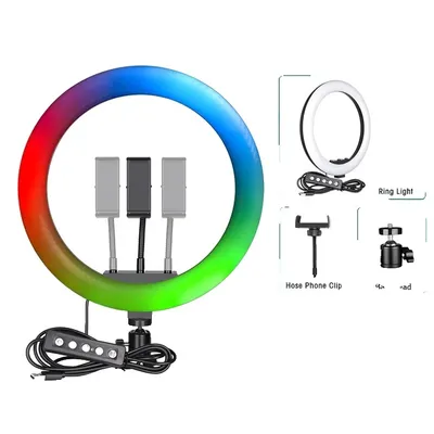 Produktbild von Ringlicht, RGB-Farbmodi, einstellbare Helligkeit, SH-HXD-12RGB