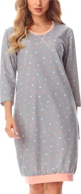 Image de Chemise de nuit pour femme Merry Style MS10-182 (gris à pois, taille L)