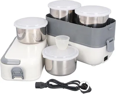 Image de Boîte à repas électrique 200 W, en acier inoxydable, à chauffage autonome, à double paroi