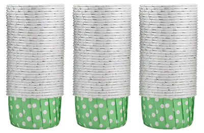 Obrázok produktu pre 100 ks papierových košíčkov na mini cupcakes, okrúhlych, na koláče, pečenie, muffiny, svadbu, domácnosť, zelené